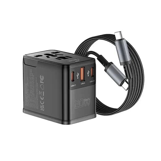 WiWU 20W Universal Plug Adapter Cable Combo Wi-UA013 WiWU 20W Universal Plug Adapter Cable Combo Wi-UA013