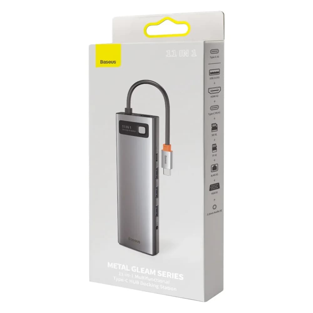 Baseus Metal Gleam Series 11 in 1 Type-C Hub Baseus Metal Gleam Series 11 in 1 Type-C Hub