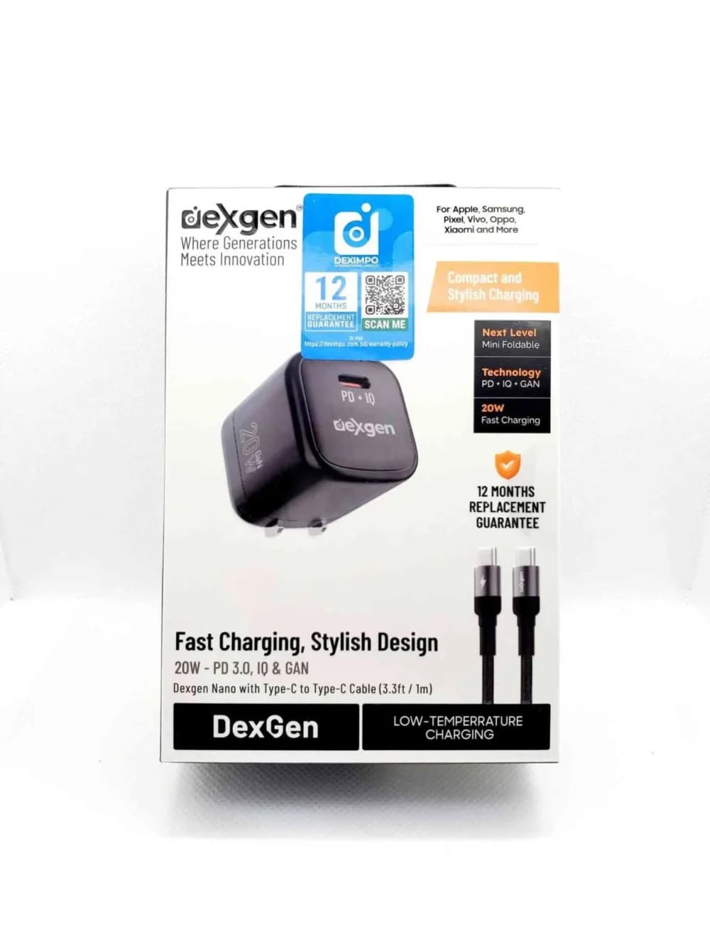 Dexgen Nano 20W Fast Charger – GaN PD Adapter & Combo (Type-C to Type-C / Lightning) Dexgen Nano 20W Fast Charger – GaN PD Adapter & Combo (Type-C to Type-C / Lightning)