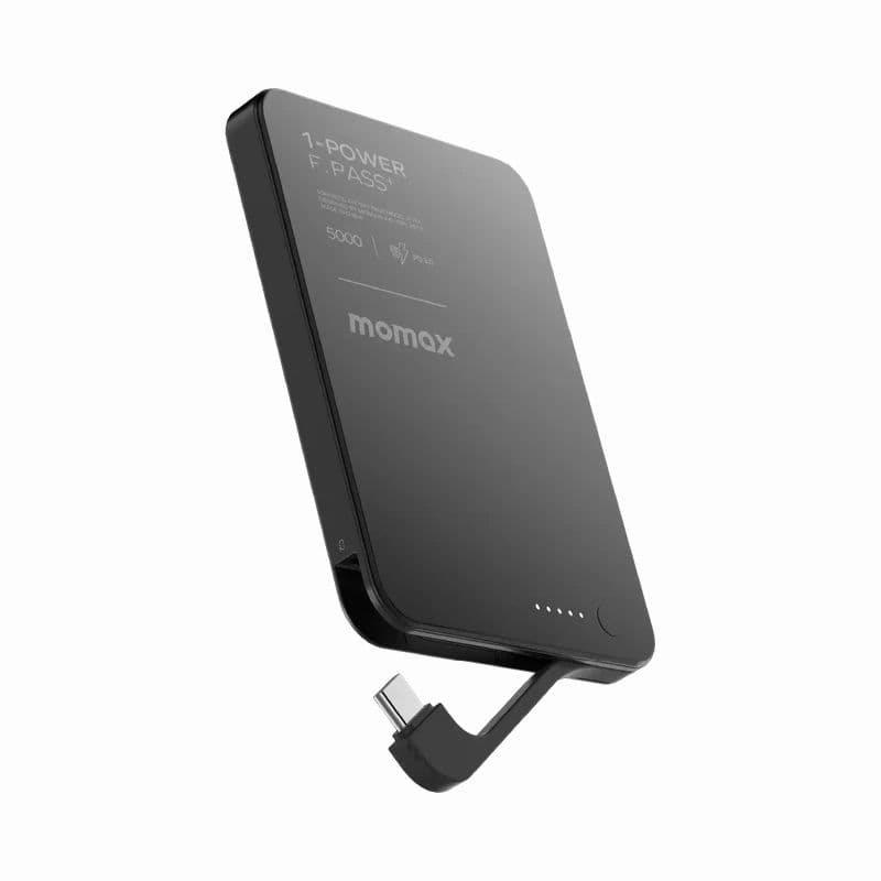 Momax 1-Power F.Pass⁺ 5000mAh Magnetic Battery Pack with Built-in Cable Momax 1-Power F.Pass⁺ 5000mAh Magnetic Battery Pack with Built-in Cable