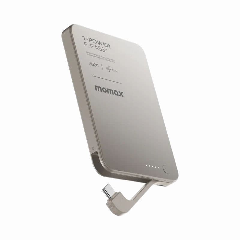 Momax 1-Power F.Pass⁺ 5000mAh Magnetic Battery Pack with Built-in Cable Momax 1-Power F.Pass⁺ 5000mAh Magnetic Battery Pack with Built-in Cable