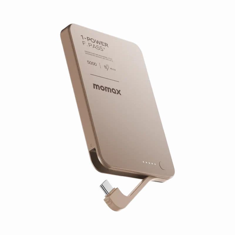 Momax 1-Power F.Pass⁺ 5000mAh Magnetic Battery Pack with Built-in Cable Momax 1-Power F.Pass⁺ 5000mAh Magnetic Battery Pack with Built-in Cable