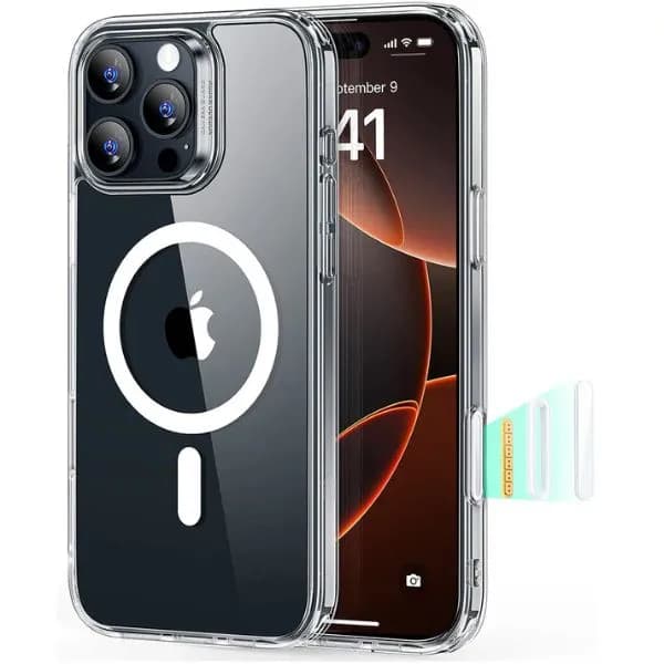 ESR HaloLock Classic Hybrid Case with Camera Control for iPhone 16 Series—Clear/Black ESR HaloLock Classic Hybrid Case with Camera Control for iPhone 16 Series—Clear/Black
