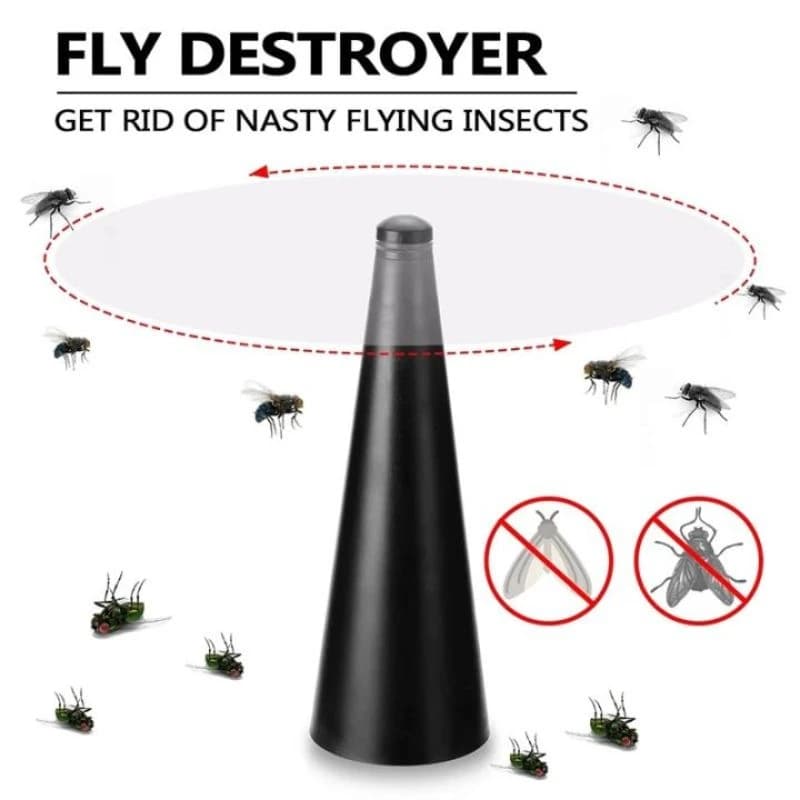 Holographic Fly Fan for Tables – Battery Powered Bug Repellent Spinner (4 Pack)