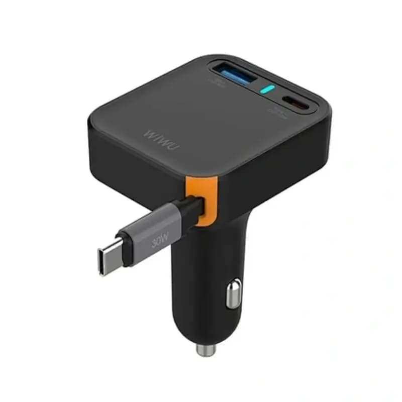 WIWU Wi-CC033 Helix Dual Type-C USB-A 65W Fast Car Charger