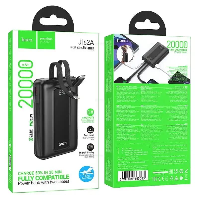 Hoco J162A 20000mAh Power Bank With PD20W Fast Charging Hoco J162A 20000mAh Power Bank With PD20W Fast Charging