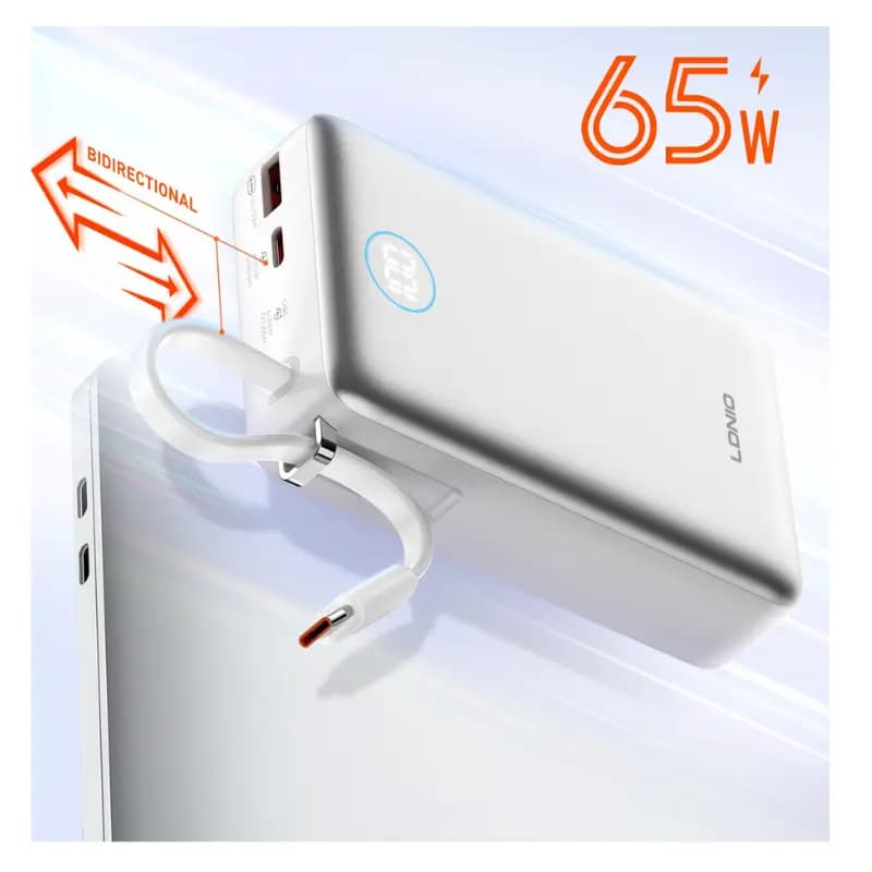 LDNIO PQ44 20000mAh PD65W Magnetic Wireless Power Bank with LED Display LDNIO PQ44 20000mAh PD65W Magnetic Wireless Power Bank with LED Display