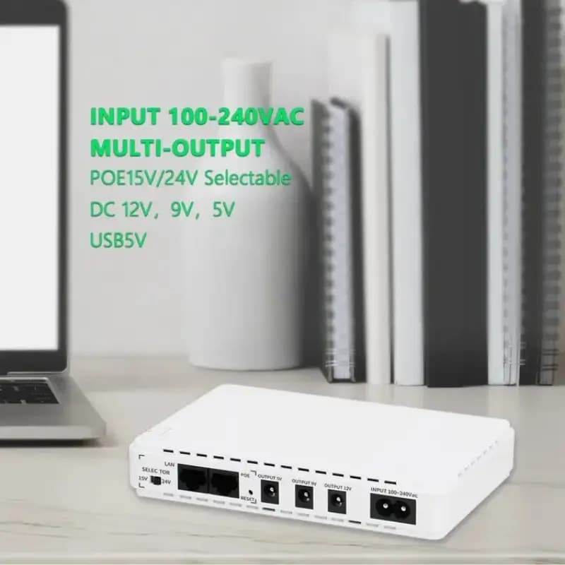 SKE POE-432P 10400mAh Mini DC UPS with PoE Support SKE POE-432P 10400mAh Mini DC UPS with PoE Support