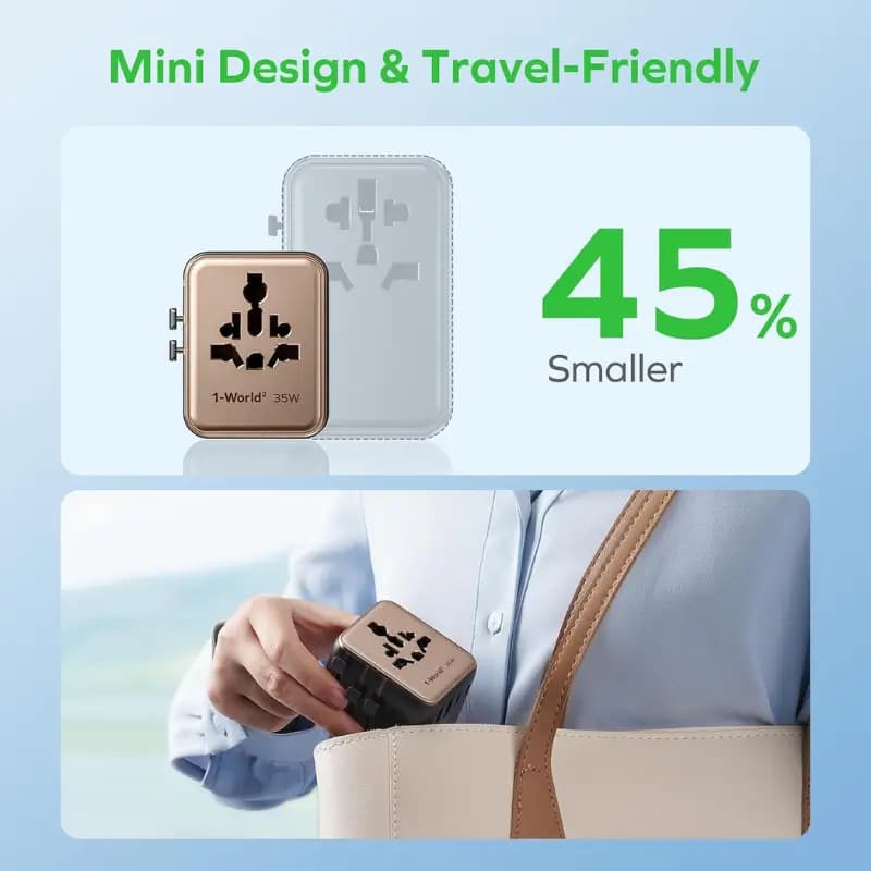Momax UA27 35W Universal Travel Adapter With 5 Ports Momax UA27 35W Universal Travel Adapter With 5 Ports