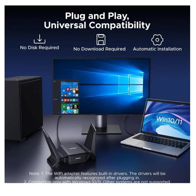 UGREEN CM995 Wi-Fi 7 USB Adapter with Dual High-Gain Antennas UGREEN CM995 Wi-Fi 7 USB Adapter with Dual High-Gain Antennas