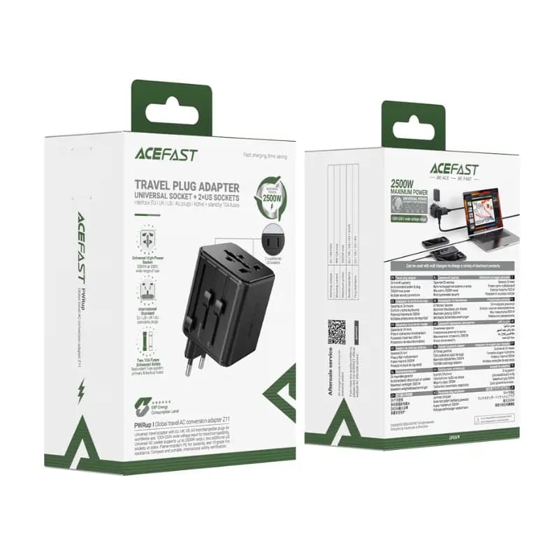 ACEFAST Z11 2500W Universal Travel Plug Adapter ACEFAST Z11 2500W Universal Travel Plug Adapter