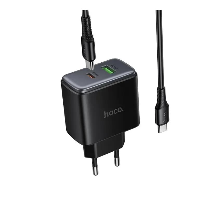 Hoco C158A 45W PD Wall Charger – Dual Port Fast Charging Set with USB-C Cable Hoco C158A 45W PD Wall Charger – Dual Port Fast Charging Set with USB-C Cable