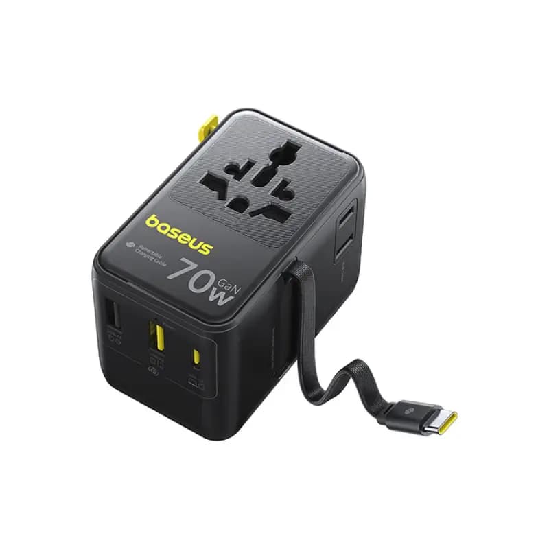 Baseus EnerCore CG11 6-in-1 Universal Travel Adapter with 70W GaN Charging