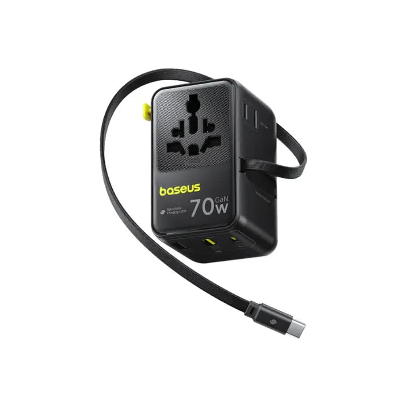Baseus EnerCore CG11 6-in-1 Universal Travel Adapter with 70W GaN Charging Baseus EnerCore CG11 6-in-1 Universal Travel Adapter with 70W GaN Charging