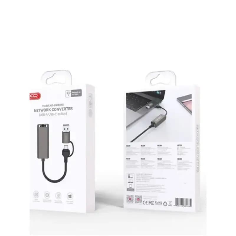 XO HUB018 USB to Type-C RJ45 Ethernet Adapter XO HUB018 USB to Type-C RJ45 Ethernet Adapter