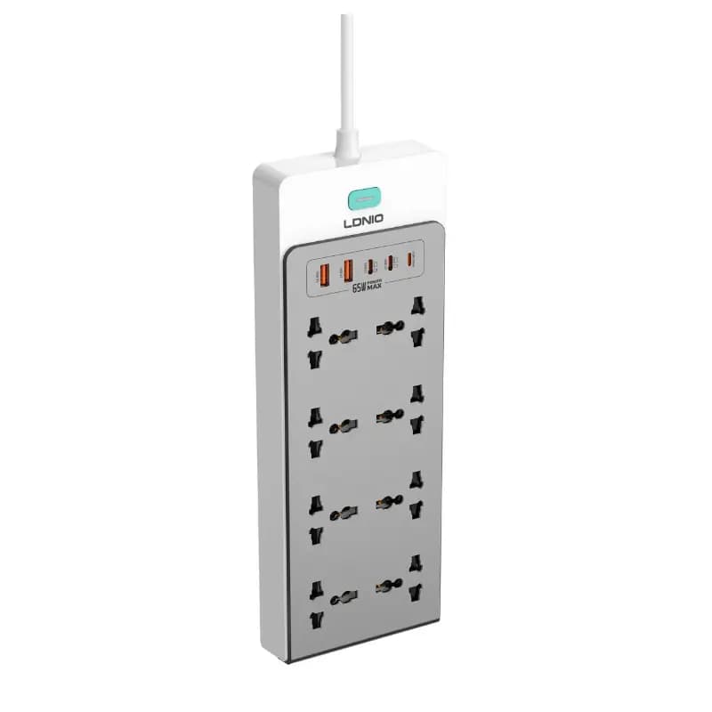 LDNIO SC4 13-in-1 GaN Power Strip 65W Charging Station with 8 AC Outlets LDNIO SC4 13-in-1 GaN Power Strip 65W Charging Station with 8 AC Outlets
