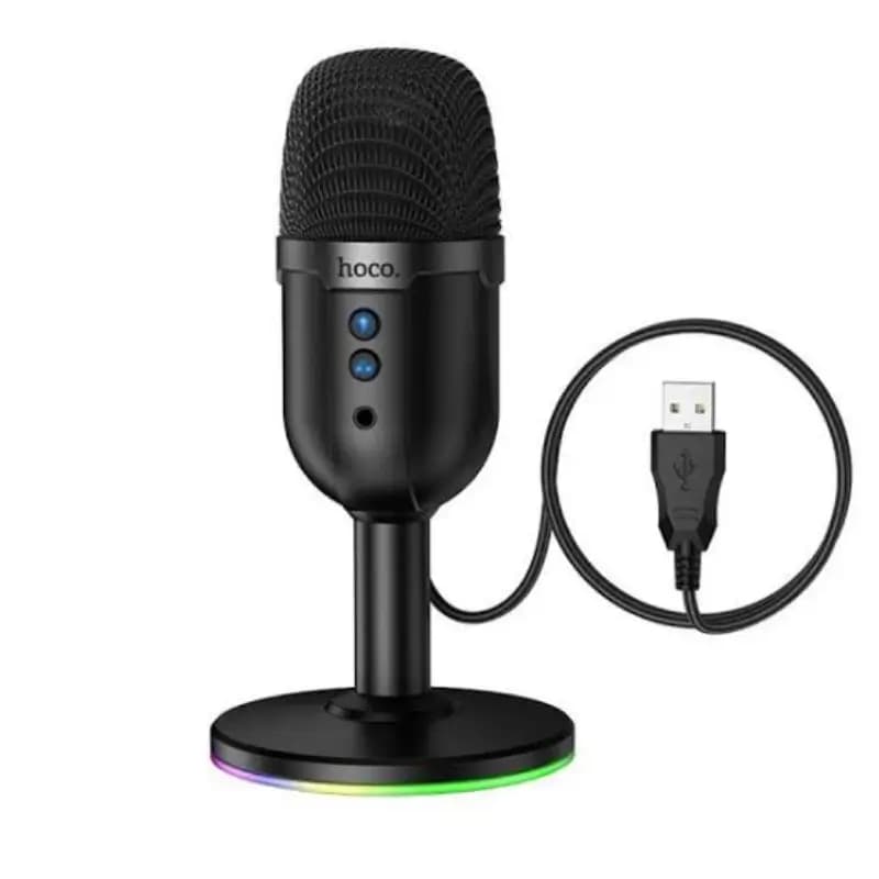 Hoco L25 Bright USB-A RGB Desktop Microphone with Real-Time Monitoring and Mute Button Hoco L25 Bright USB-A RGB Desktop Microphone with Real-Time Monitoring and Mute Button