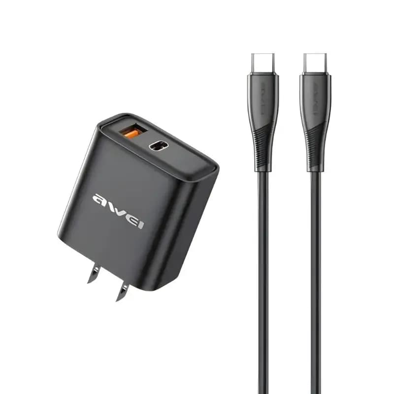 AWEI PD81 Dual Port Fast Wall Charger 22.5W USB + 20W Type-C PD