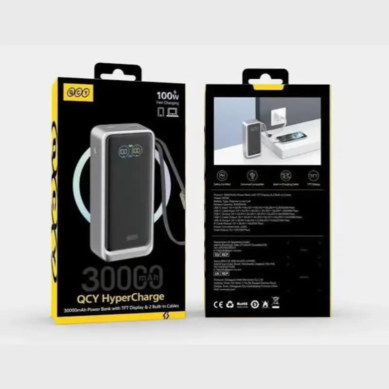 QCY HyperCharge PB30C 30000mAh 100W Power Bank QCY HyperCharge PB30C 30000mAh 100W Power Bank