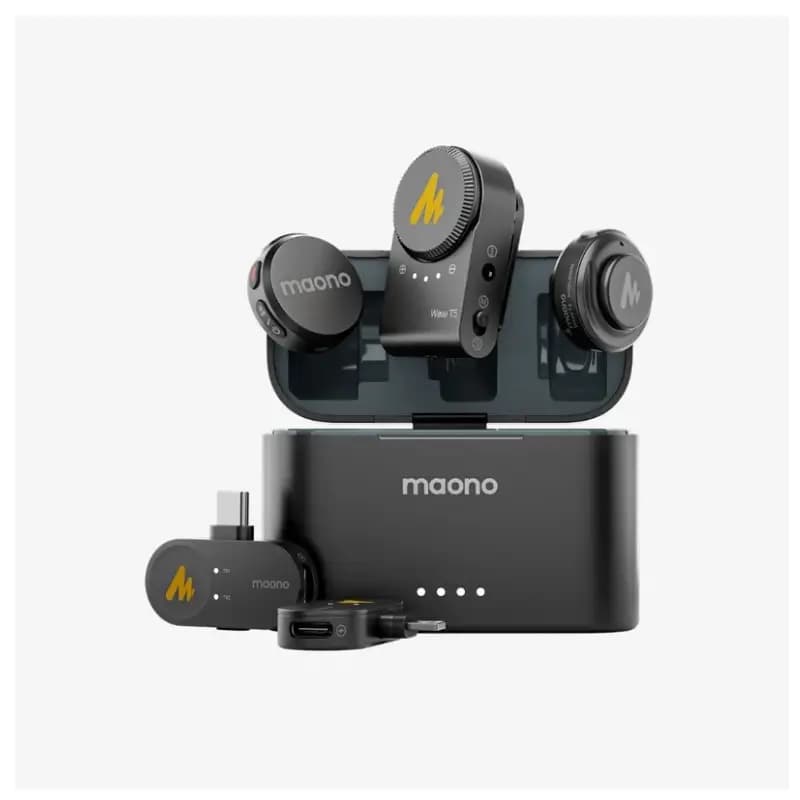 Maono Wave T5 Wireless Lavalier Microphone with 2.4GHz Stable Transmission Maono Wave T5 Wireless Lavalier Microphone with 2.4GHz Stable Transmission