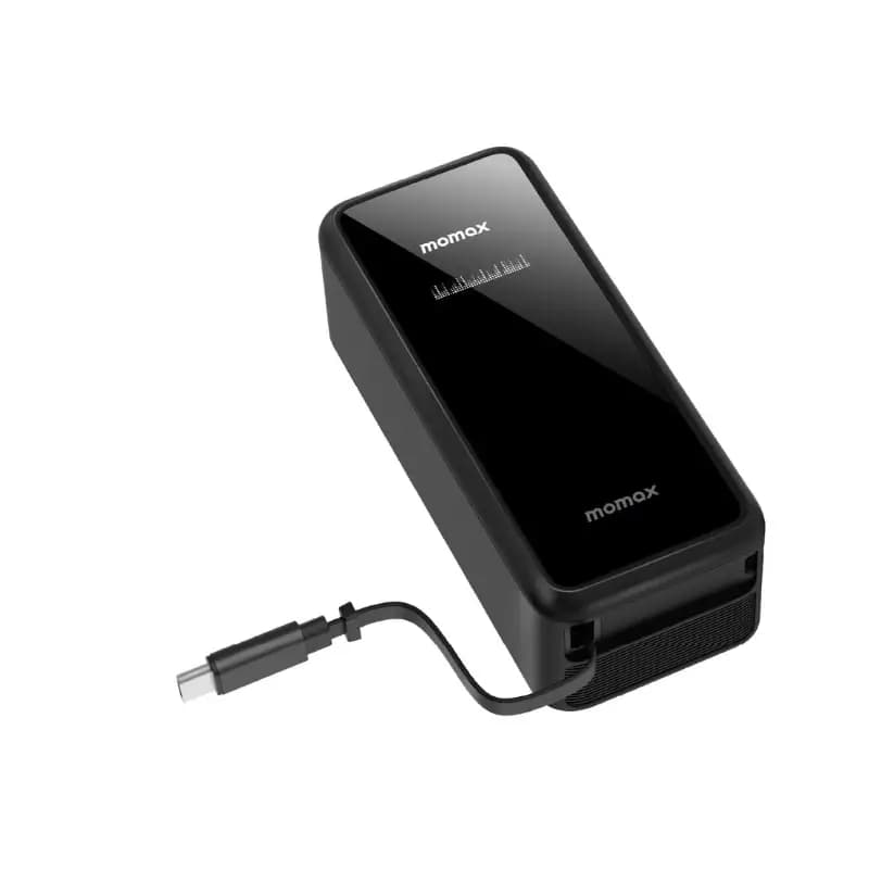 Momax 1-Pac+ 10000mAh Hybrid GaN Power Bank With Retractable USB-C Cable