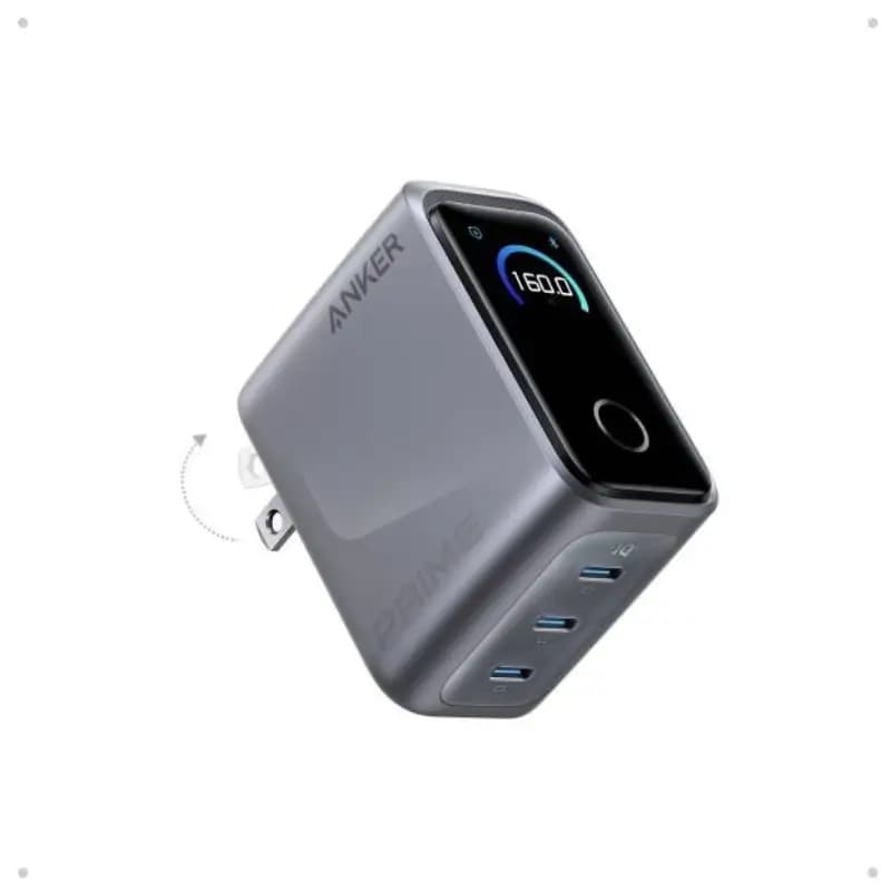 Anker Prime 160W GaNPrime 3-Port Fast Charger with Smart Digital Display Anker Prime 160W GaNPrime 3-Port Fast Charger with Smart Digital Display