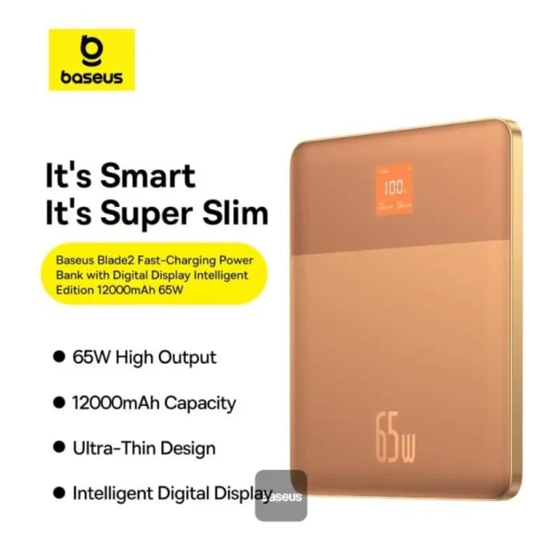 Baseus Blade 2 65W Smart Power Bank 12000mAh with 100W USB-C Cable Baseus Blade 2 65W Smart Power Bank 12000mAh with 100W USB-C Cable