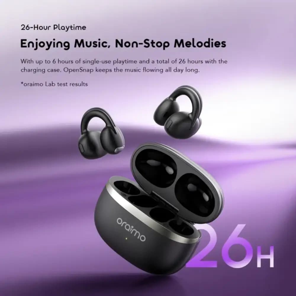 oraimo OpenSnap Clip-On Wireless Earphones With 26-Hour Playtime oraimo OpenSnap Clip-On Wireless Earphones With 26-Hour Playtime