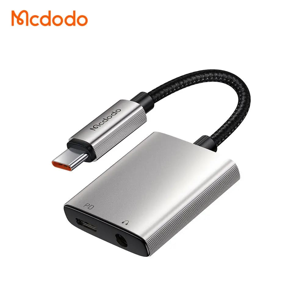 Mcdodo CA-505 2-in-1 USB-C to 3.5mm Audio Adapter with 60W PD Charging & Hi-Res Sound