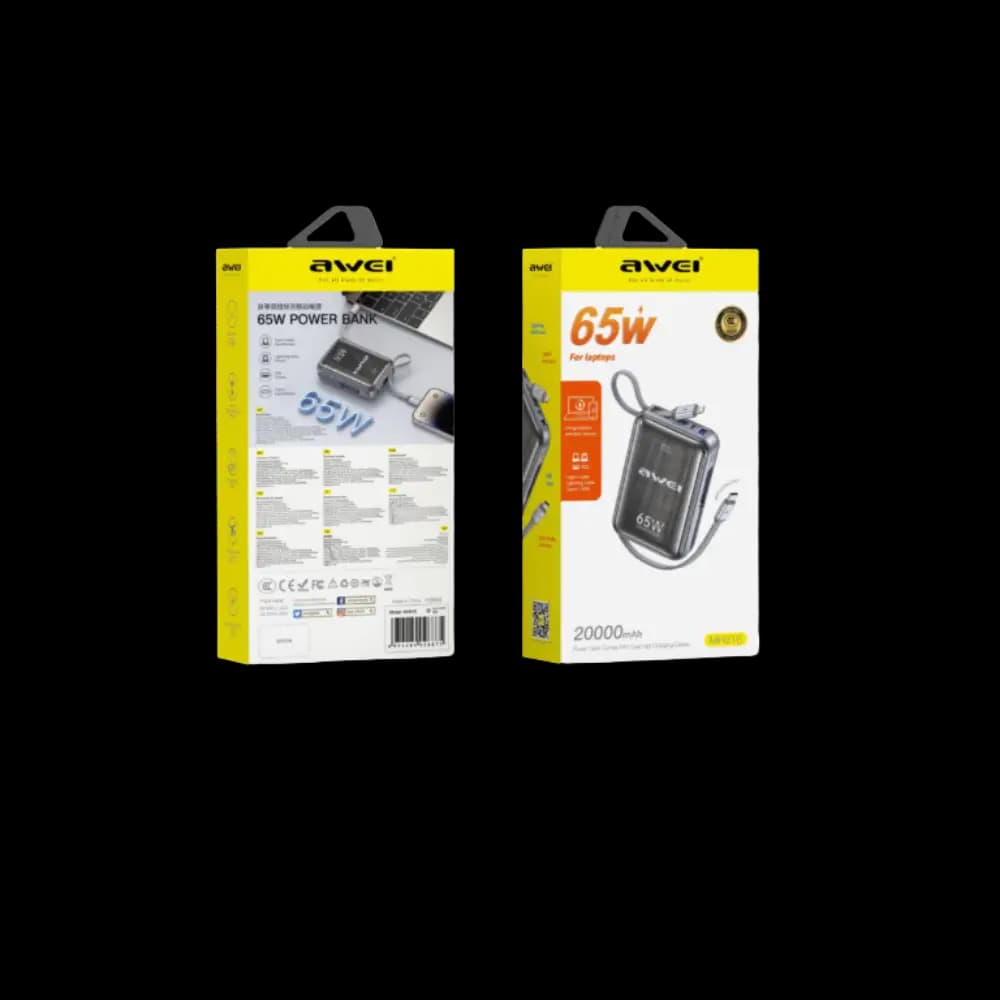 Awei MH818 20000mAh 65W Fast Charging Power Bank Awei MH818 20000mAh 65W Fast Charging Power Bank
