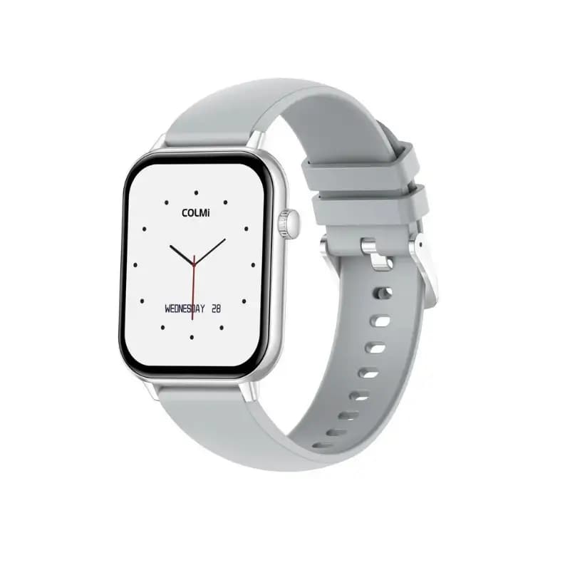 Close-up of COLMI C28 smartwatch strap and slim body Close-up of COLMI C28 smartwatch strap and slim body