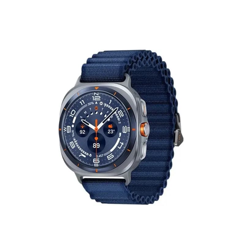 Close-up of sapphire crystal display and titanium bezel