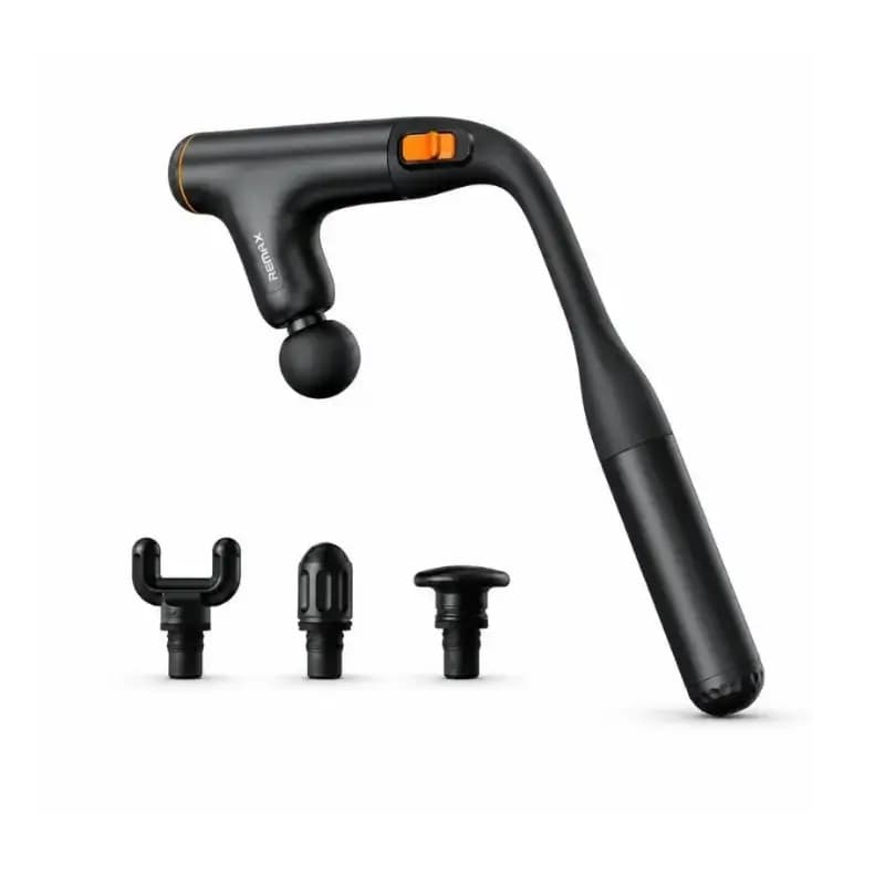 REMAX RS-M02 Extendable Massage Gun with Crank Design REMAX RS-M02 extendable massage gun in feather sand black