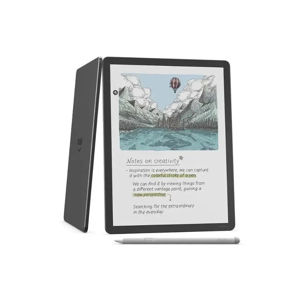 Amazon Kindle Scribe 3rd Gen E-Reader with Premium Pen Kindle Scribe 11-inch display showing handwritten notes