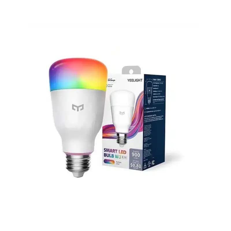 Living room lit warmly by the Xiaomi Yeelight W3 bulb