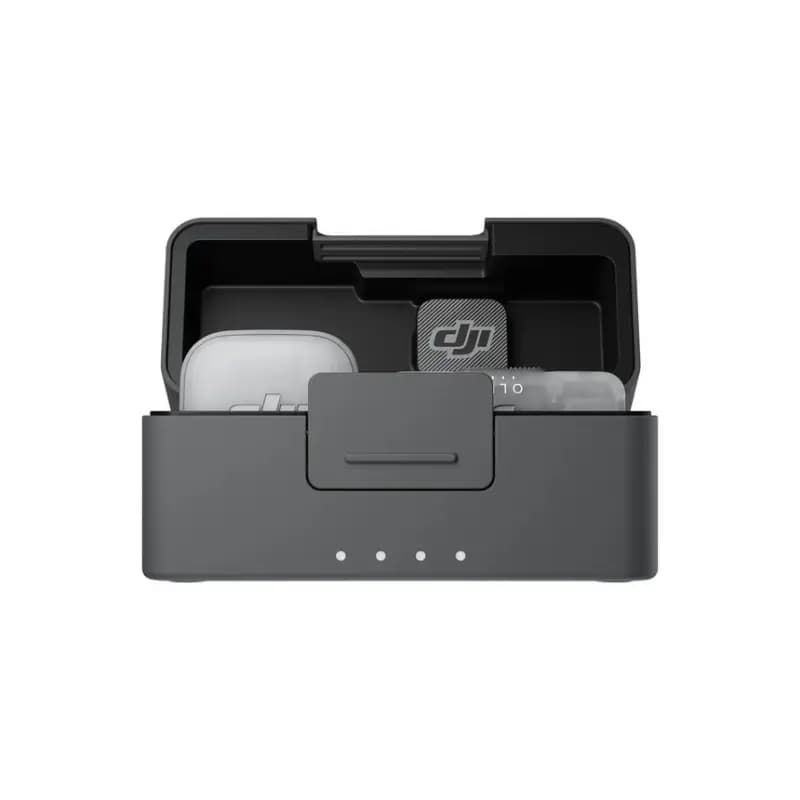 DJI Mic Mini 2 Wireless Microphone with 300m Range Close-up of the DJI Mic Mini 2 compact transmitter and mobile receiver