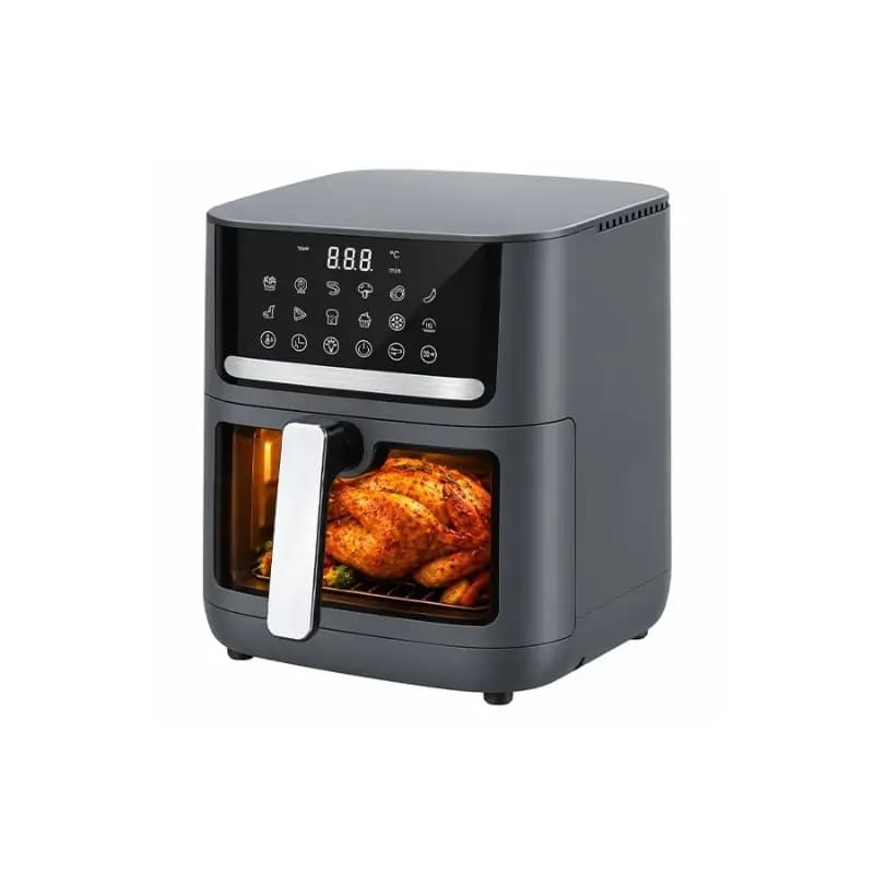 Honor Choice Kurrypop 7L Digital Air Fryer with Timer Transparent viewing window showing food cooking inside fryer