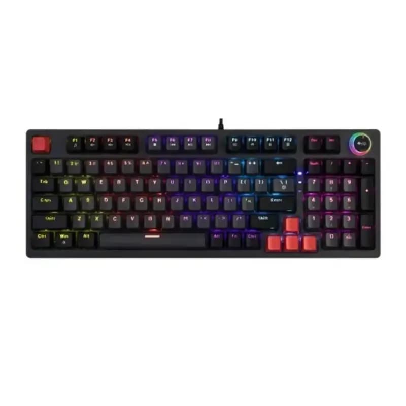 Jedel KL-114 keyboard RGB backlight glowing across all 104 keys