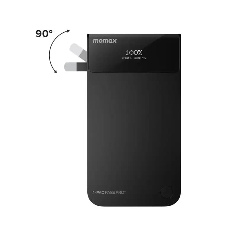 Momax 1-Pac Pass Mini+ 10000mAh power bank with built-in retractable cable