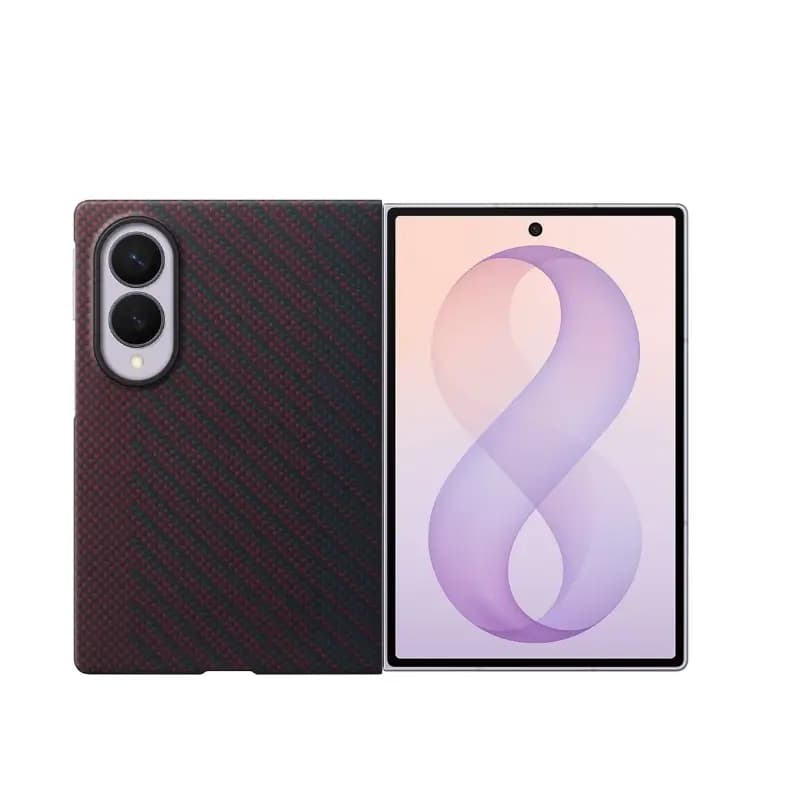 Samsung Galaxy Z Fold8 Carbon Magnet Case With Anti-Reflective Films Close-up of carbon fiber texture on Galaxy Z Fold8 magnetic case