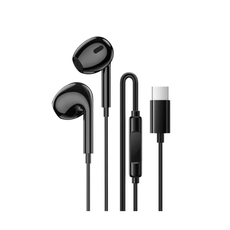 BOROFONE BM100 Max Type-C Wired Earphones with Mic Close-up of BM100 Max built-in DAC and Type-C connector