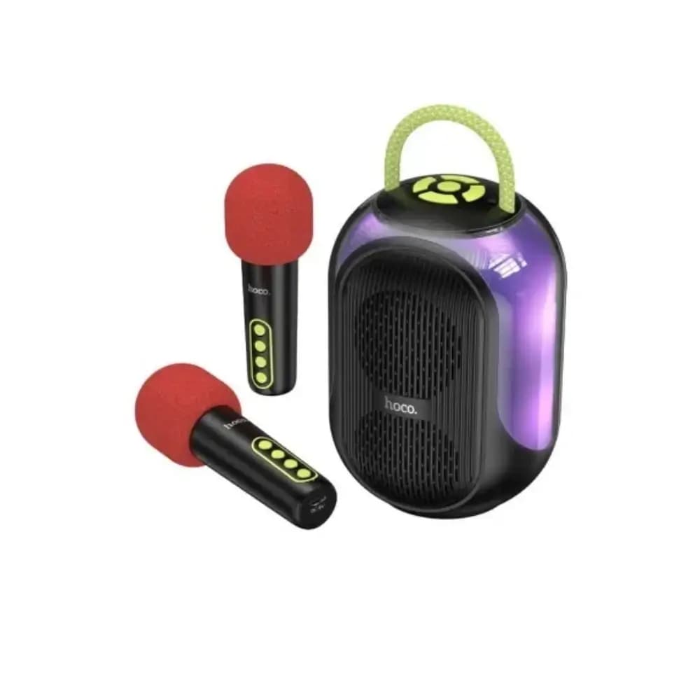 Hoco DS68 RGB Bluetooth Karaoke Speaker With Microphone Hoco DS68 speaker glowing with dynamic RGB light effects