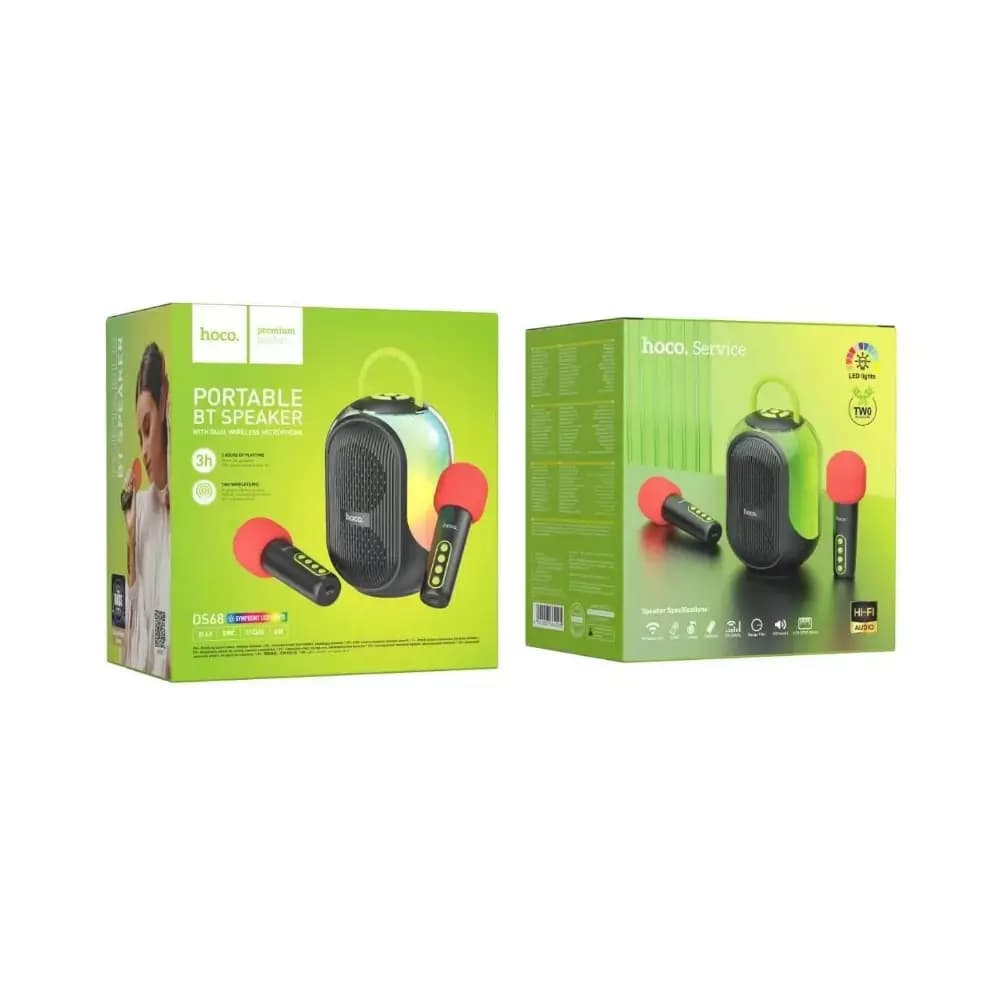 Hoco DS68 RGB Bluetooth karaoke speaker with two wireless microphones Hoco DS68 RGB Bluetooth karaoke speaker with two wireless microphones