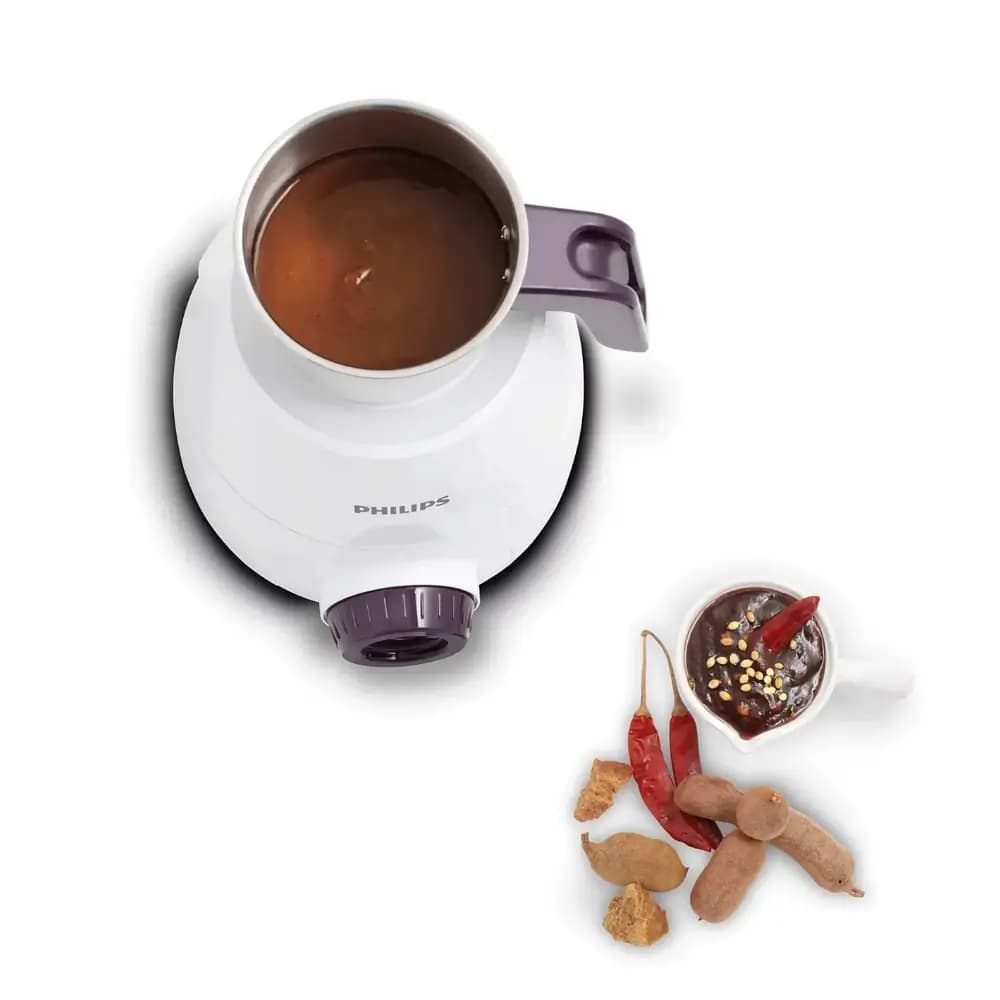 Philips HL7505 500W mixer grinder in white and purple with three jars Philips HL7505 500W mixer grinder in white and purple with three jars