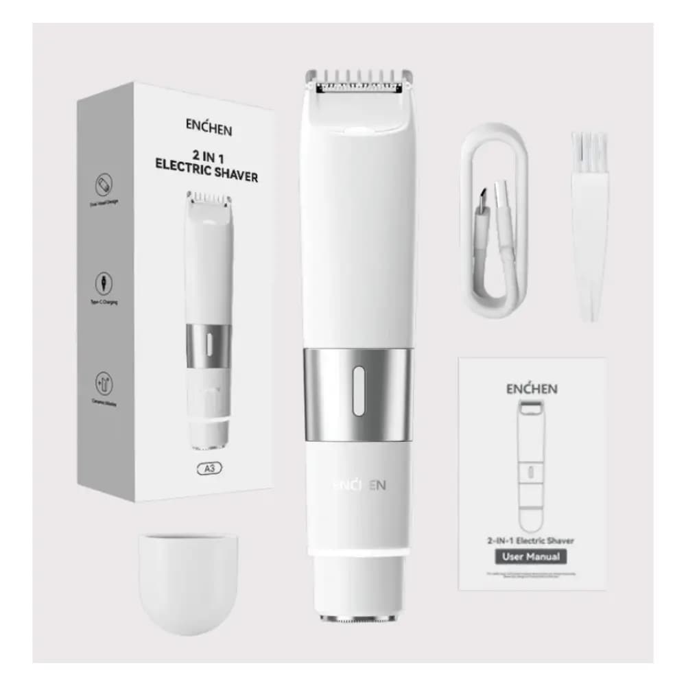ENCHEN A3 2-in-1 dual head electric shaver in front view ENCHEN A3 2-in-1 dual head electric shaver in front view
