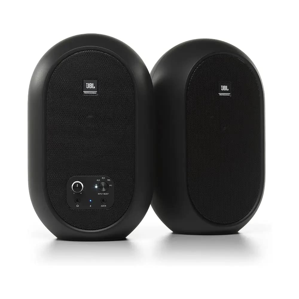 JBL 104-BT Bluetooth Studio Monitor Speakers JBL 104-BT front panel input and volume controls