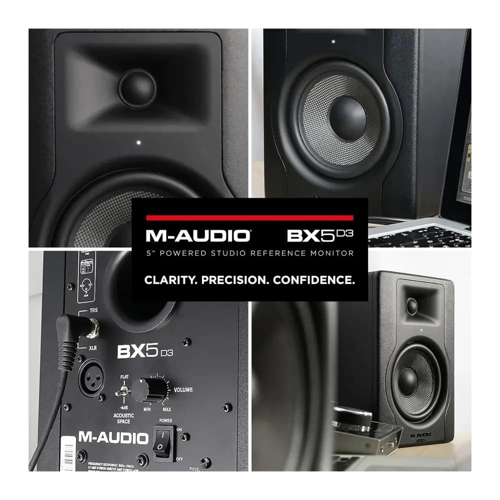 M-Audio BX5 D3 studio monitor speaker front view M-Audio BX5 D3 studio monitor speaker front view