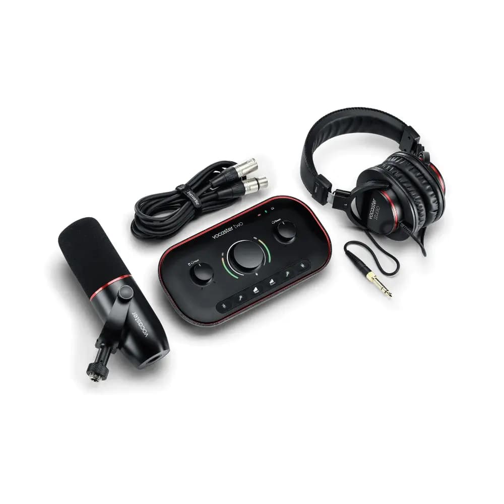 Focusrite Vocaster Two Studio podcasting kit full bundle Focusrite Vocaster Two Studio podcasting kit full bundle