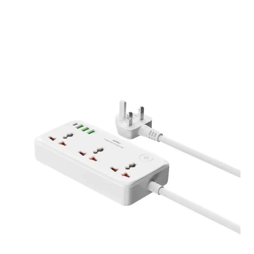 WiWU Cube GaN Power Strip with 3 AC sockets and 4 USB ports