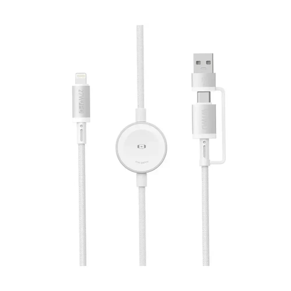 Braided nylon texture on WiWU 2-in-1 charging cable Braided nylon texture on WiWU 2-in-1 charging cable
